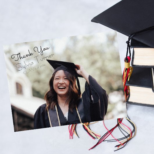 手書き文字の卒業感謝メッセージ ポストカード