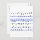 手書き文字の英語のアルファベット図 ポストカード (正面/裏面)