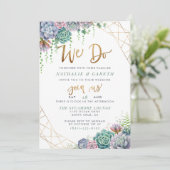 手書き文字のScript & Succulentの「We Do 結婚」 招待状 (スタンド正面)