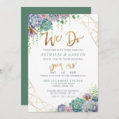 手書き文字のScript & Succulentの「We Do 結婚」 招待状 (正面/裏面)