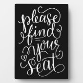 手書き文字を見つけてください座席の看板 フォトプラーク (正面)