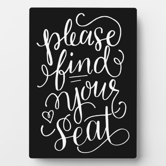 手書き文字を見つけてください座席の看板 フォトプラーク (正面)