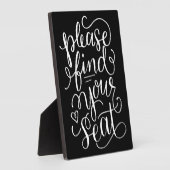 手書き文字を見つけてください座席の看板 フォトプラーク (側面)