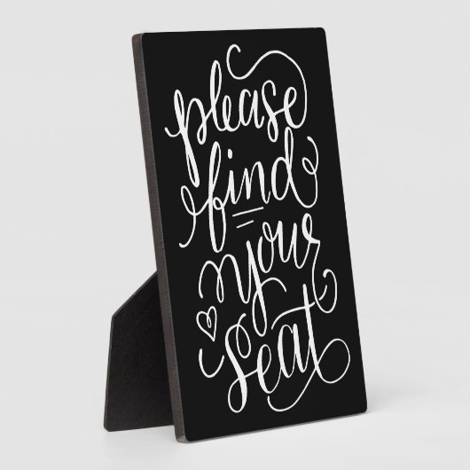 手書き文字を見つけてください座席の看板 フォトプラーク (側面)