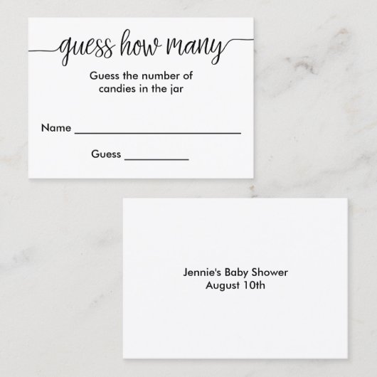 手書き文字スクリプト数を推測する 名刺 (正面/裏面)