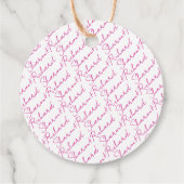 手書き文字マゼンタサンキュー結婚ズ フェイバータグ (裏面)