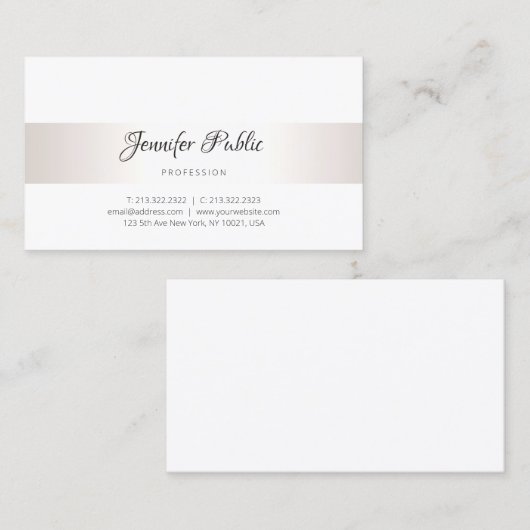 手書き文字モダンエレガントシンプルテンプレート 名刺 (正面/裏面)