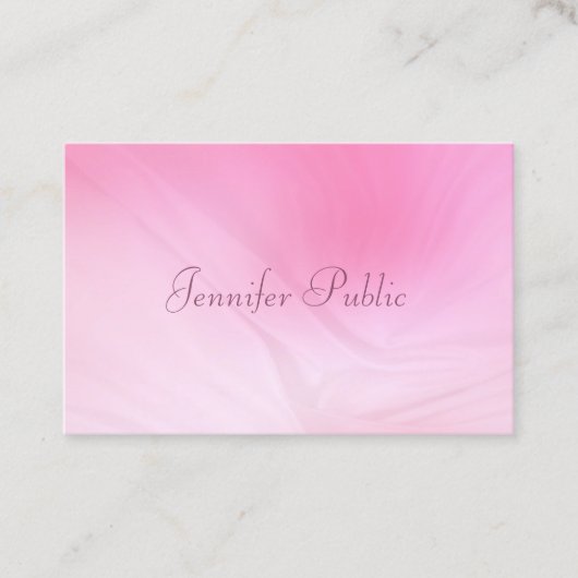 手書き文字モダンピエレガントンクテンプレート 名刺 (正面)