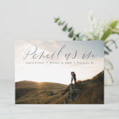 手書き文字水平写真日付の保存 招待状 (スタンド正面)