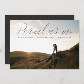 手書き文字水平写真日付の保存 招待状 (正面/裏面)