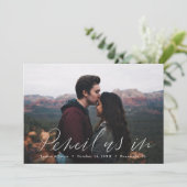 手書き文字水平写真日付の保存 招待状 (スタンド正面)