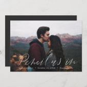 手書き文字水平写真日付の保存 招待状 (正面/裏面)