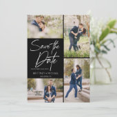 手書き文字画像コラージュ黒 セーブザデート (スタンド正面)