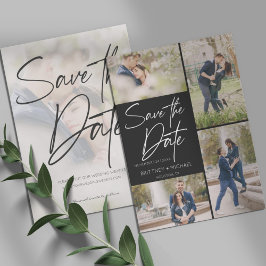 手書き文字画像コラージュ黒 セーブザデート