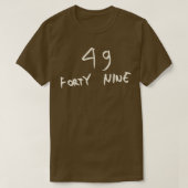 手書き文字番号49 49 Tシャツ (デザイン正面)