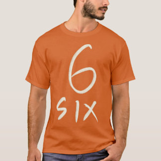 手書き文字番号6 Six Tシャツ