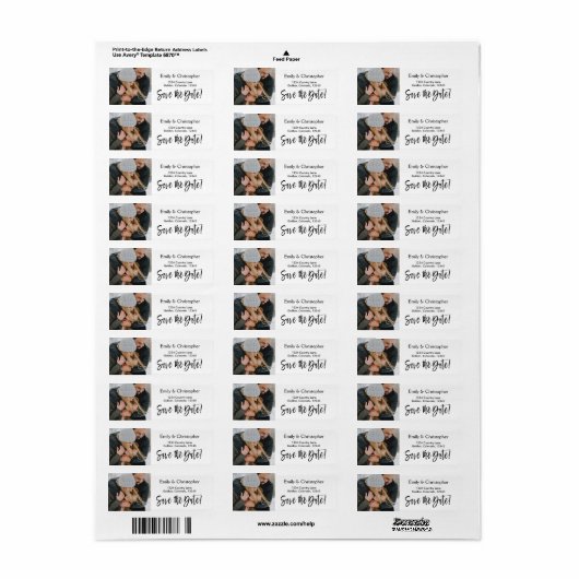 手書き文字結婚式の日付の写真を保存 ラベル (フルシート)