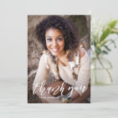 手書き文字縦型卒業ありがとう サンキューカード (スタンド正面)