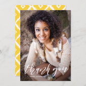 手書き文字縦型卒業ありがとう サンキューカード (正面/裏面)