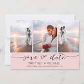 手書き文字3イメージピンク セーブザデート (正面)