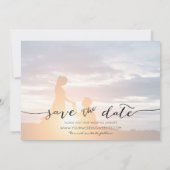 手書き文字3イメージブラック セーブザデート (裏面)