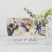 手書き文字3イメージライトグレー セーブザデート (スタンド正面)