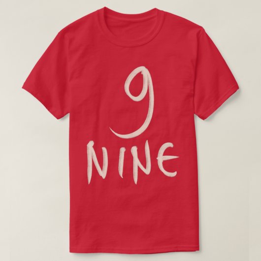 手書き文字9 Nine Tシャツ (デザイン正面)