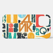 手書き文字:ヴィンテージシームレスデザイン。 Case-Mate iPhoneケース (裏面 (横))