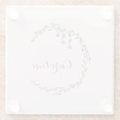 手書き文字Cイニシャルモノグラムつる植物花 ガラスコースター (裏面)