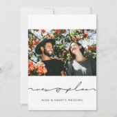 手書き新しいプ結婚ランの更新写真 案内状 (正面)