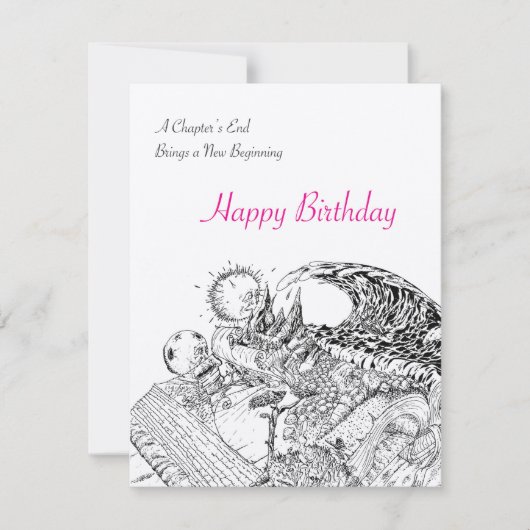 手書き新しい開始ハッピーバースデーカード (正面)