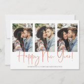 手書き新年の銅バラ金ゴールド大理石 シーズンカード (正面)