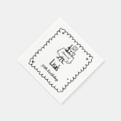 手書き書きカクテル30th, 40th誕生日 スタンダードカクテルナプキン (角)