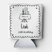 手書き書きカクテル30th, 40th誕生日 缶クーラー (正面)