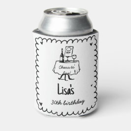 手書き書きカクテル30th, 40th誕生日 缶クーラー