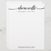 手書き書きスクリプトタイポグラフィ レターヘッド (正面/裏面)