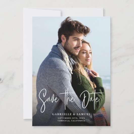 手書き書き2写真Save The Date (正面)