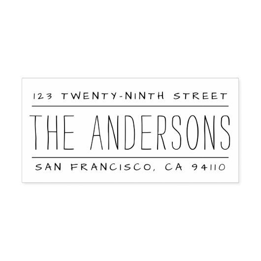 手書き書アドレス自己インクによる返品 セルフインキングスタンプ (デザイン)