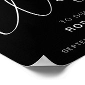 手書き書結婚跡の標識 ポスター (角)