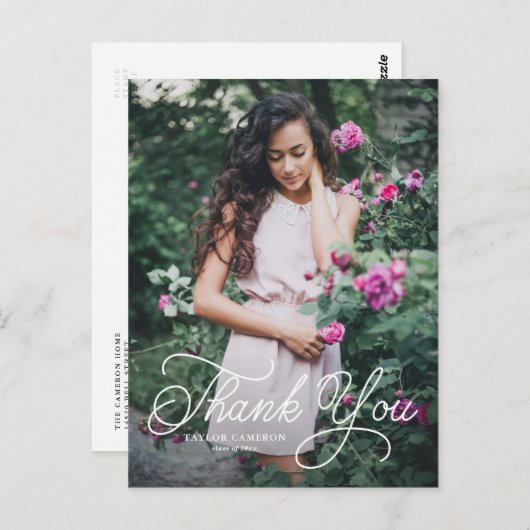 手書き書道の卒業ありがとうございました ポストカード (正面/裏面)