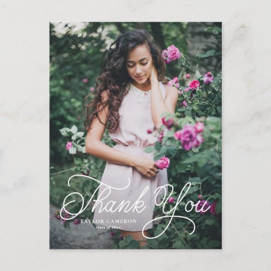 手書き書道の卒業ありがとうございました ポストカード (正面)