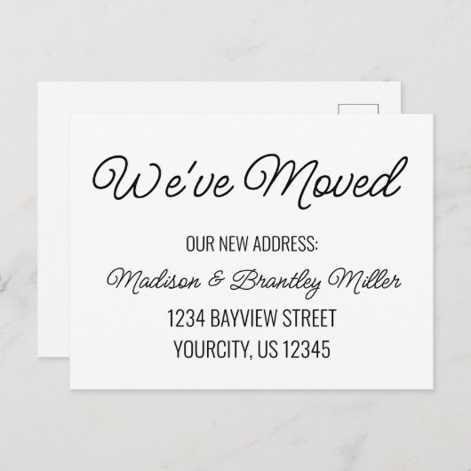 手書き書道の新しいアドレスを移動する ポストカード (正面/裏面)