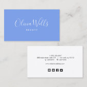 手書き書道ソーシャルメディアアイコンラベンダー 名刺 (正面/裏面)