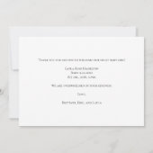 手書き書道写真新生児ありがとう サンキューカード (裏面)