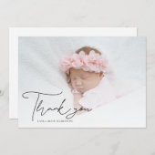 手書き書道写真新生児ありがとう サンキューカード (正面/裏面)