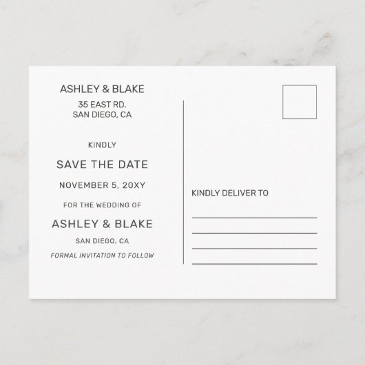 手書き書道写真日付の保存 案内ポストカード (裏面)