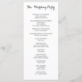 手書き書道結婚式 プログラム (裏面)