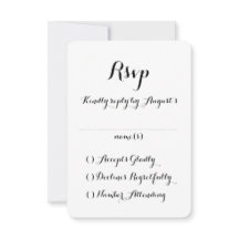 手書き書道結婚式RSVPカード