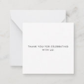 手書き書道赤いハートありがとう ノートカード (裏面)