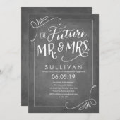 手書き未来の婚約黒板 招待状 (正面/裏面)